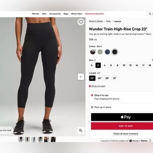 Wunder Train High-Rise Crop 23" Leggings - Black